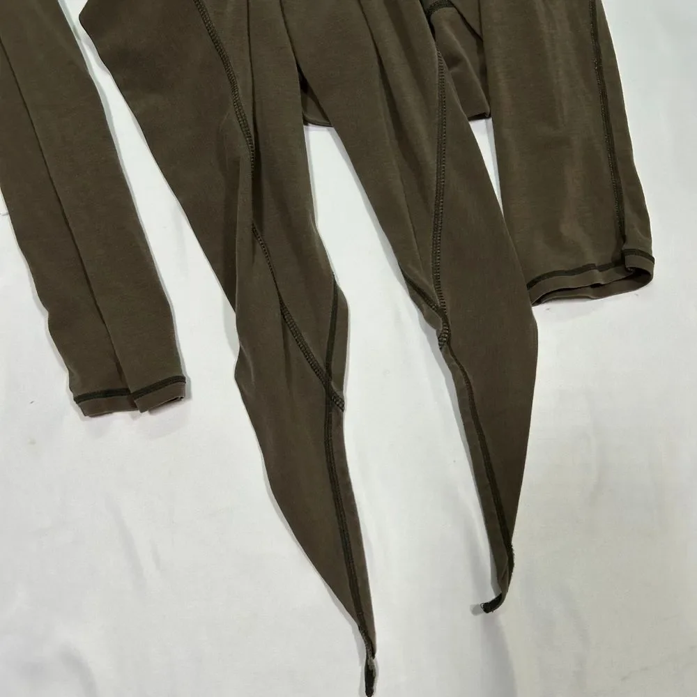 Lululemon Draped Open Front Cardigan Wrap in Olive‎ Brown Womens